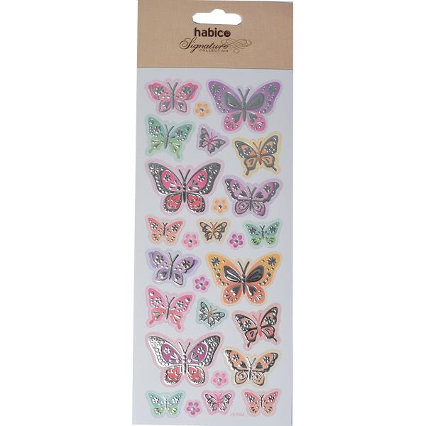 SIGNATURE FOIL EMBOSSED STICKERS BFLY 1