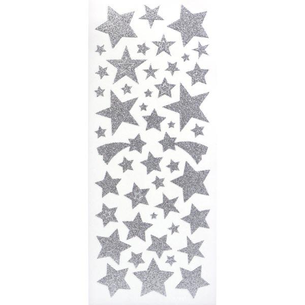SIGNATURE GLITTER STICKERS SILVER STARS