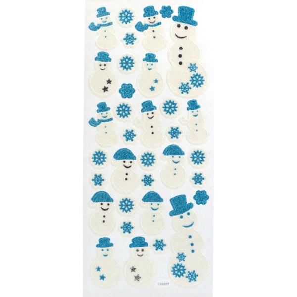 SIGNATURE GLITTER STICKERS SNOWMEN