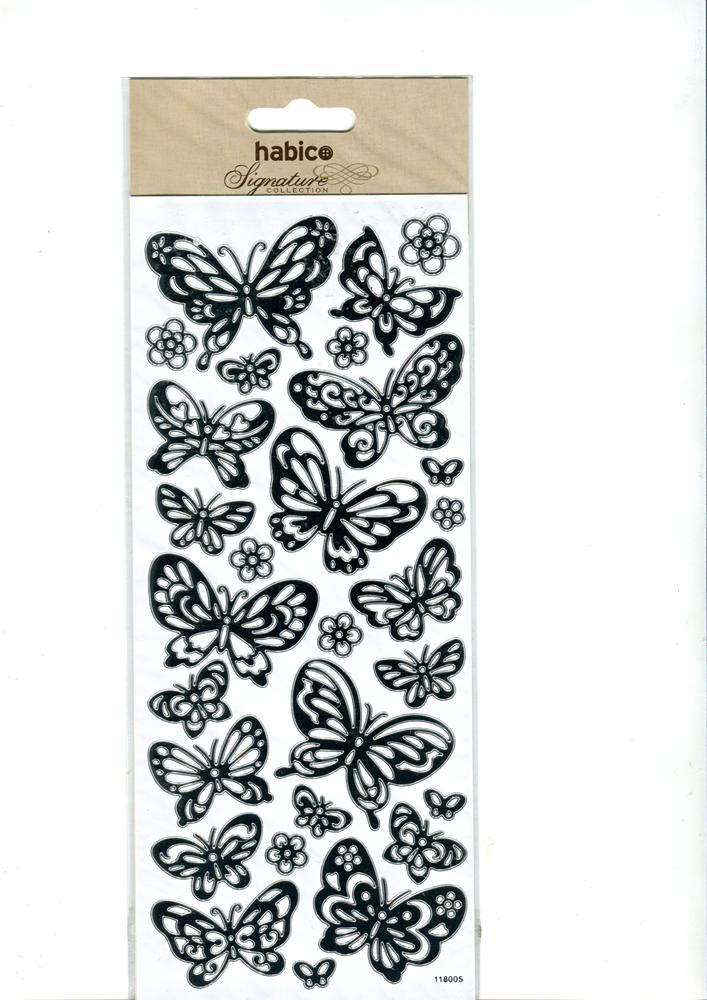 BUTTERFLIES FOILED STICKERS 10PCS 118005SF