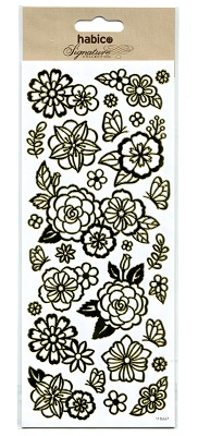 FLOWERS FOILED STICKERS 10PCS 118007GF