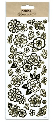 FLOWERS FOILED STICKERS 10PCS 118007GF