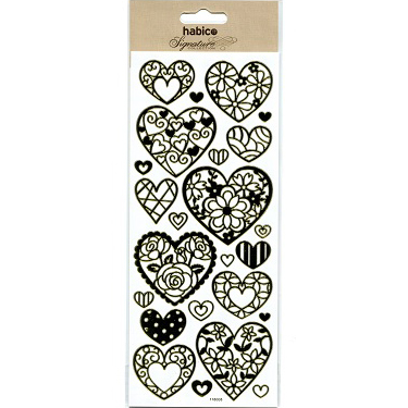 HEARTS FOILED STICKERS 10PCS 118008GF