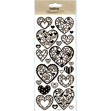 HEARTS FOILED STICKERS 10PCS 118008RG