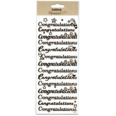 CONGRATULATIONS FOILED STICKERS 10PCS 118013RG