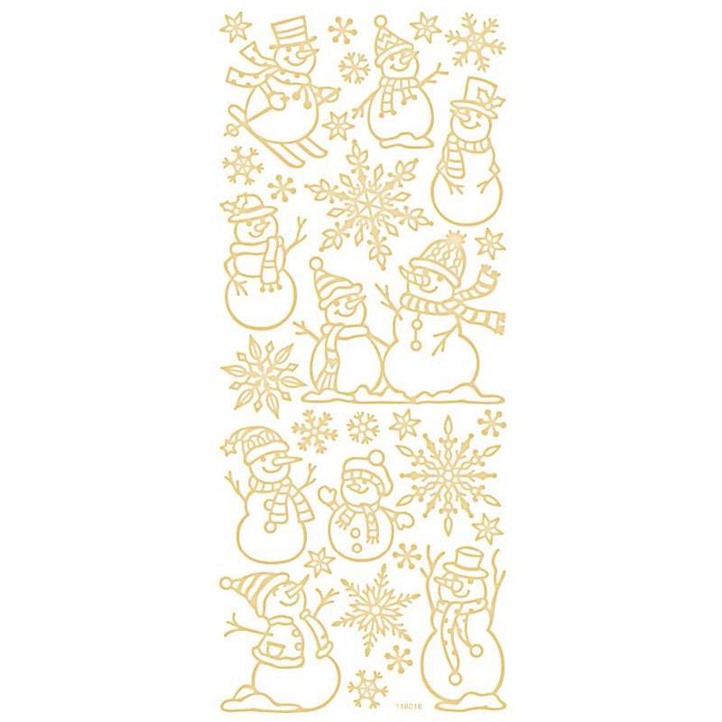 SNOWMEN FOILED STICKERS 10PCS