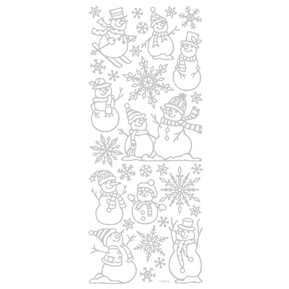 SNOWMEN FOILED STICKERS 10PCS