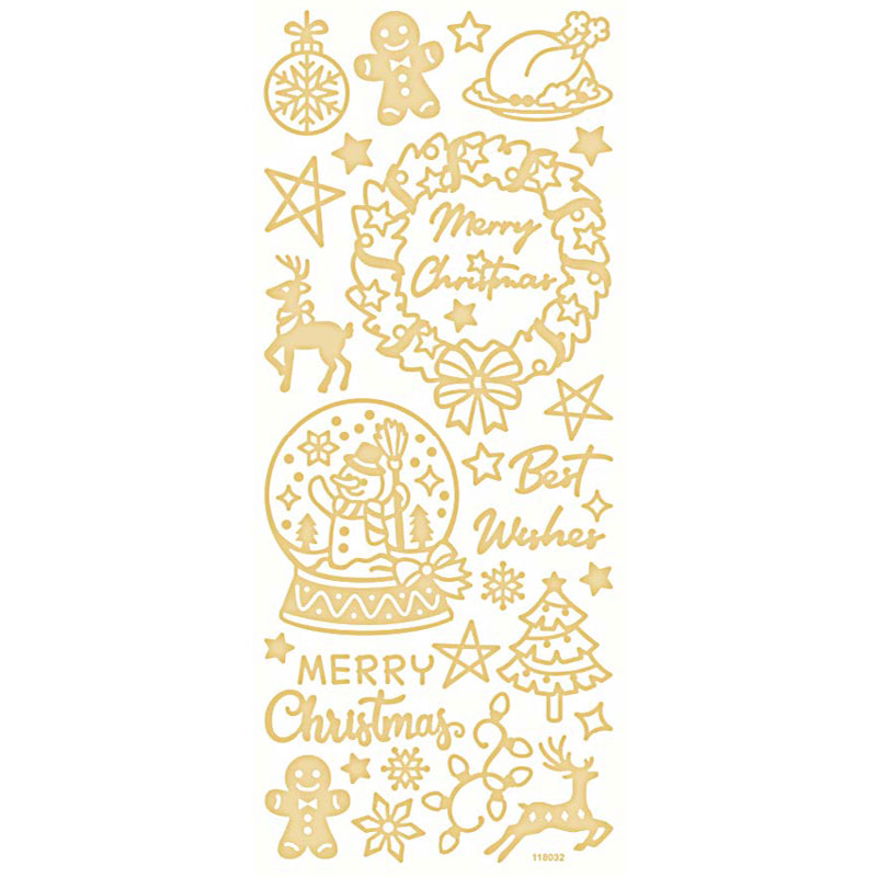 ASSTD CHRISTMAS FOILED STICKERS 10PCS