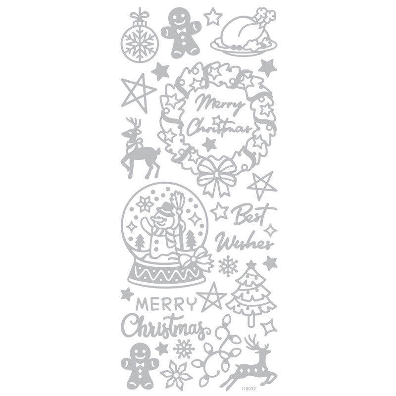 ASSTD CHRISTMAS FOILED STICKERS 10PCS