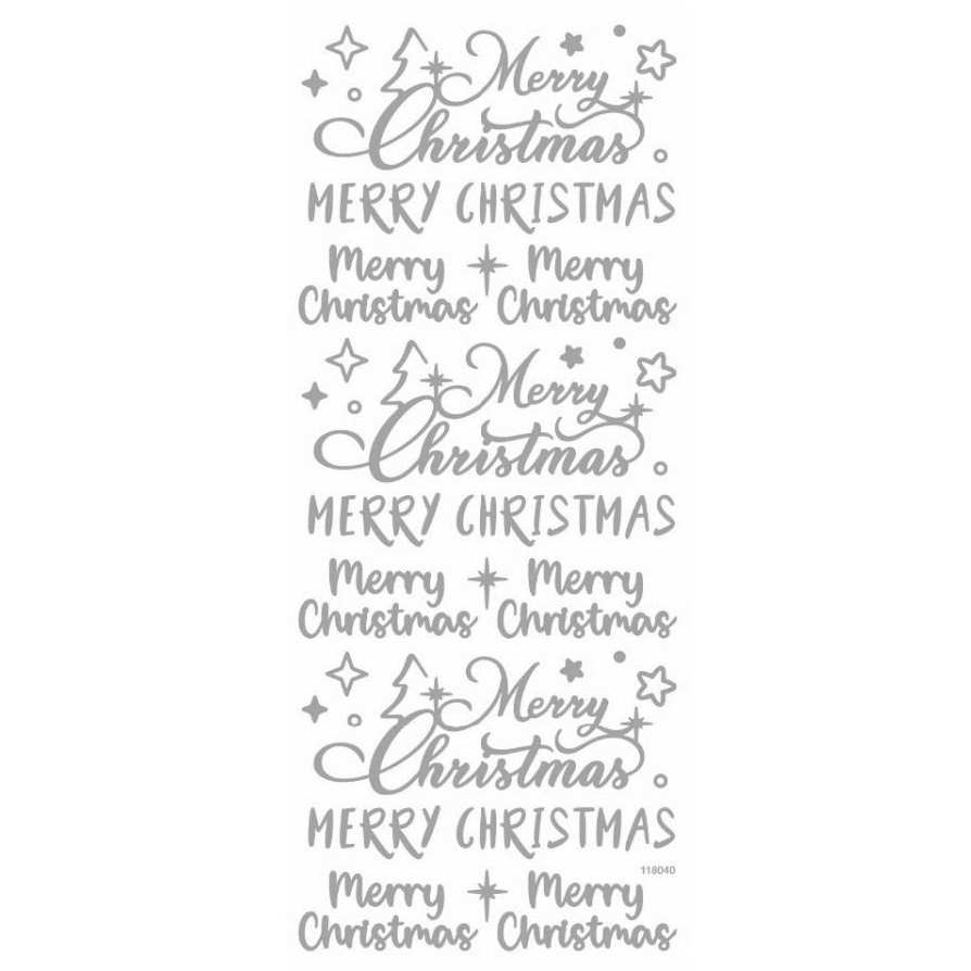 MERRY CHRISTMAS FOILED STICKERS 10PCS