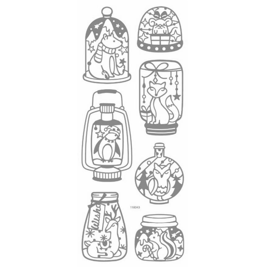 ASSTD BAUBLES FOILED STICKERS 10PCS