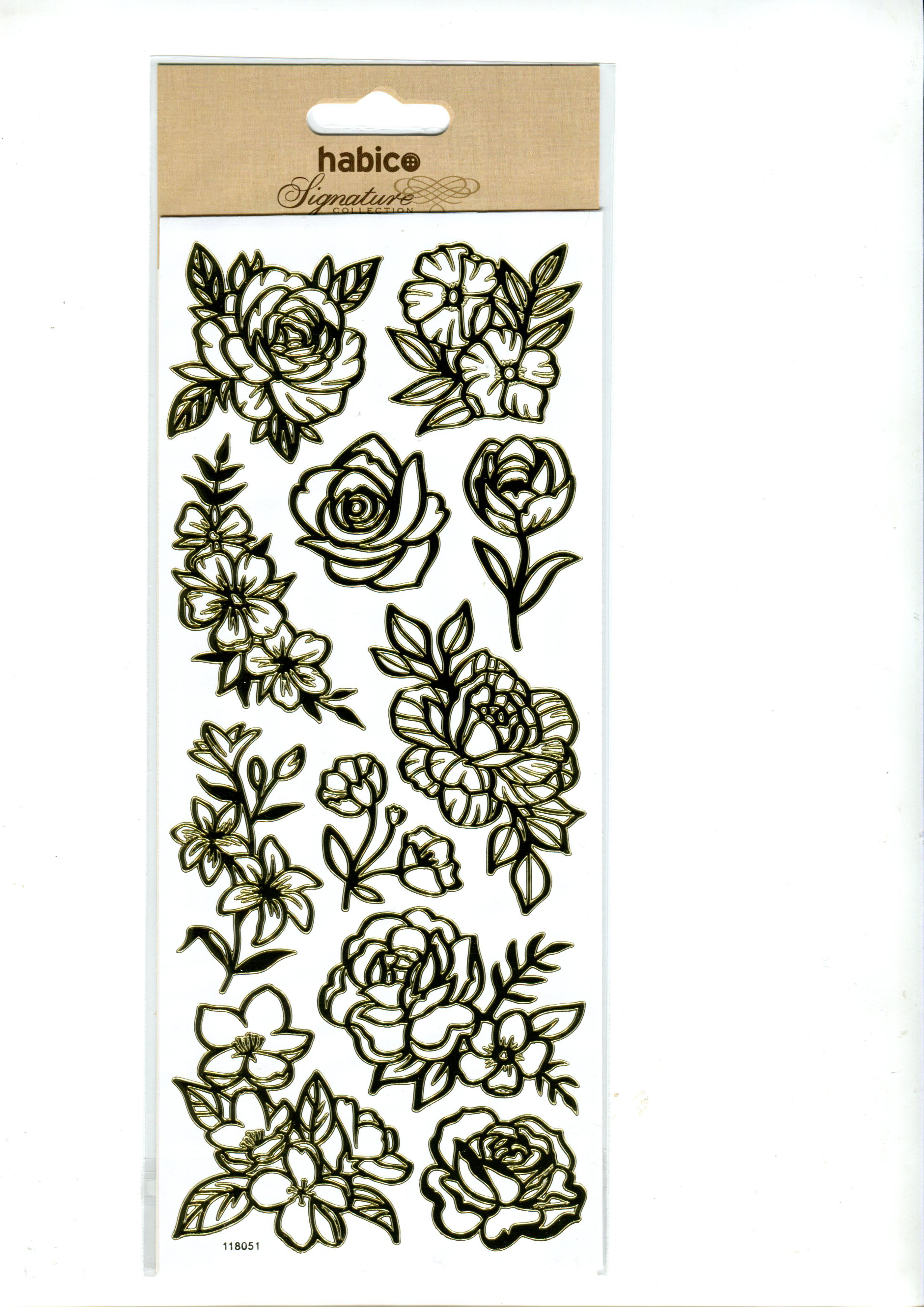 ROSES FOILED STICKERS 10PCS 118051GF