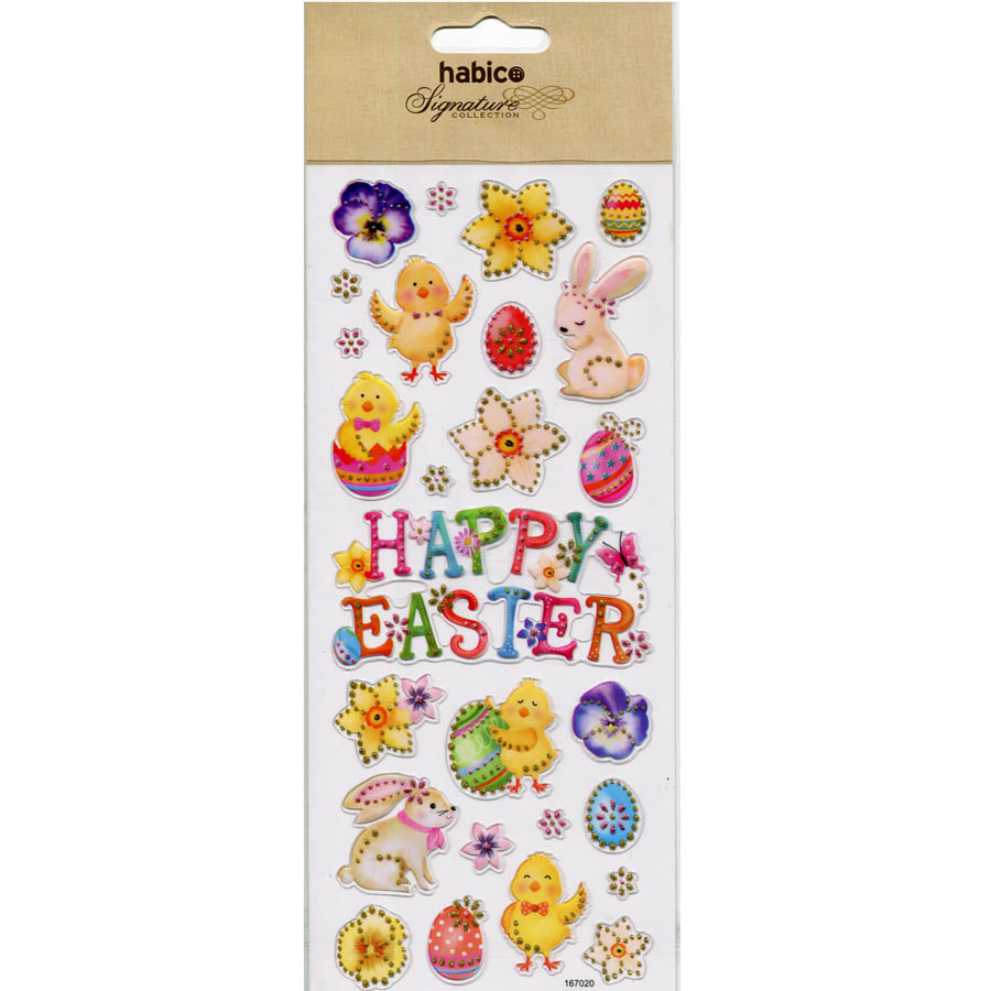 HAPPY EASTER CHICK STICKERS 10PCS