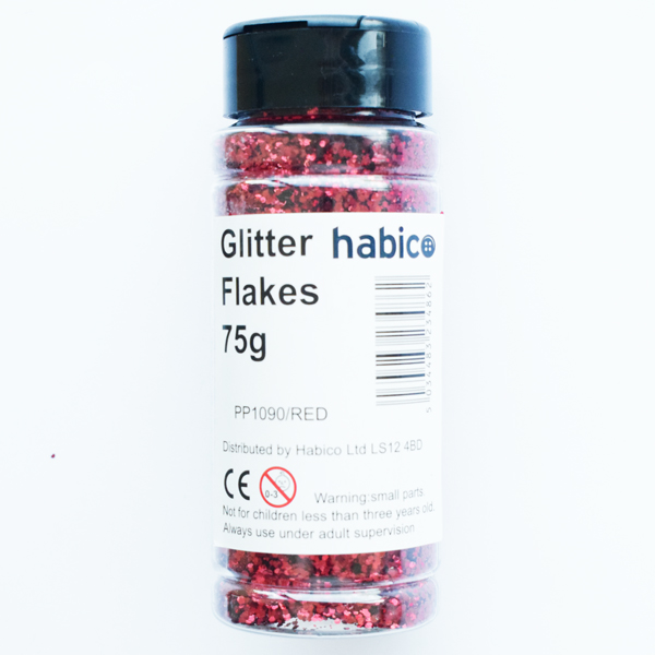 GLITTER FLAKES 75G RED