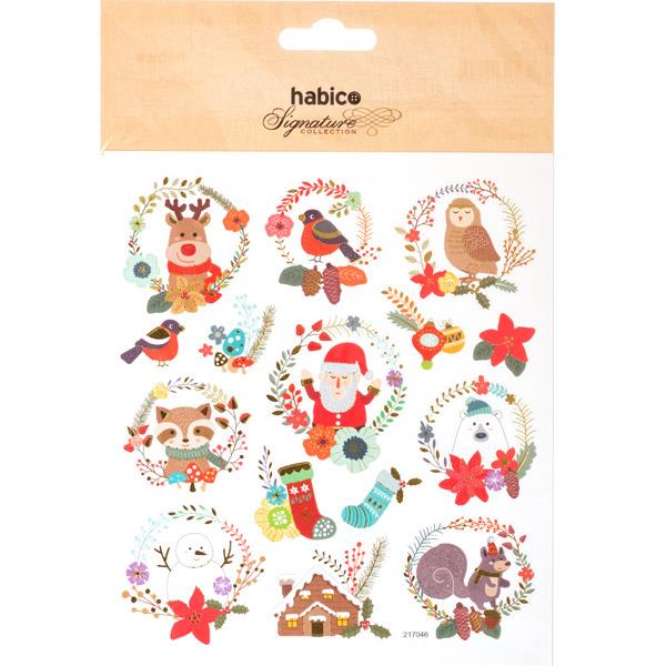 XMAS GARLAND STICKERS 10PCS 217046