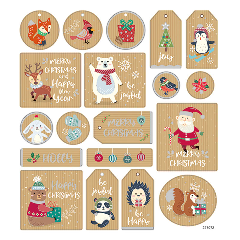 ASSTD CHRISTMAS GIFT TAG STICKERS 10PCS 217072