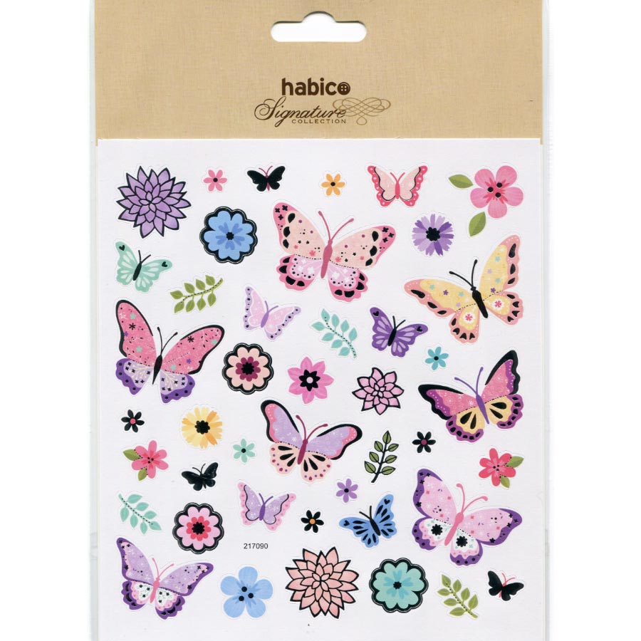 STICKER SILVER FOIL BUTTERFLIES PK10