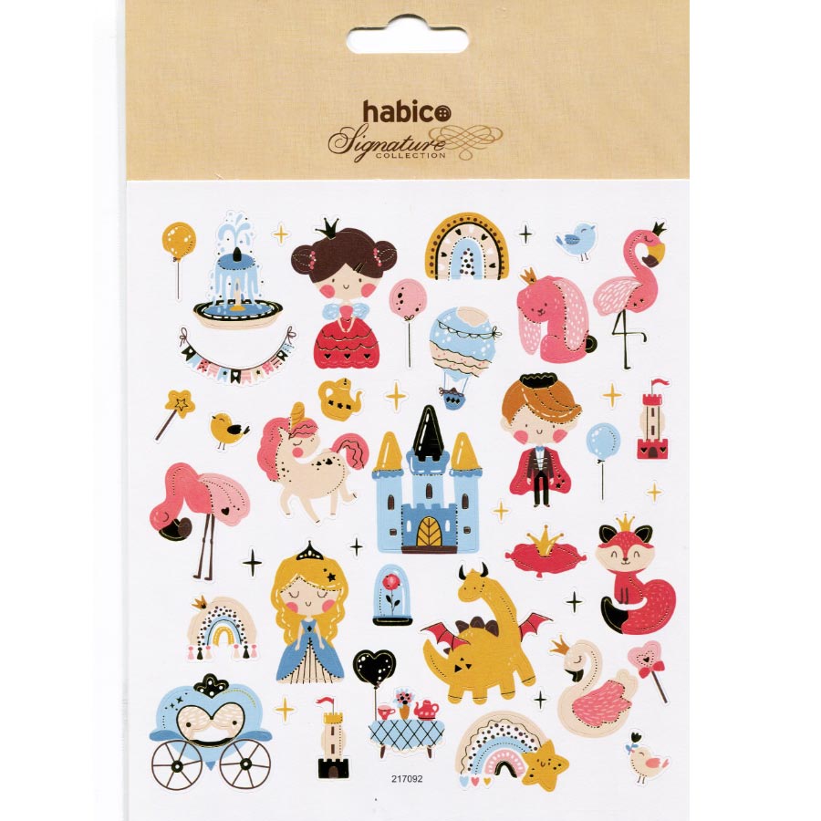 STICKER GOLD FOIL PRINCESS & CASTLE PK10