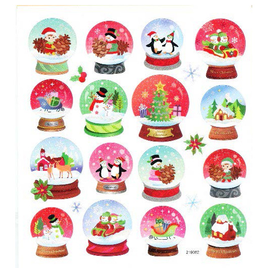 CHRISTMAS STICKERS CHRISTMAS GLOBES 10PCS 219082