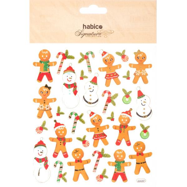 CHRISTMAS STICKERS GINGERBREAD MEN 10PCS 224297