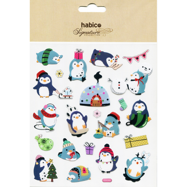 ASSTD CHRISTMAS PENGUIN STICKERS 10PCS 224355