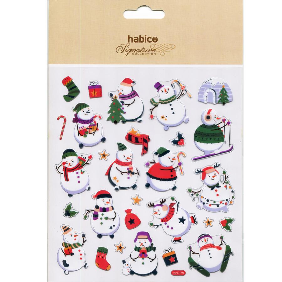 STICKERS PK10 ASSTD HAPPY SNOWMEN 224379