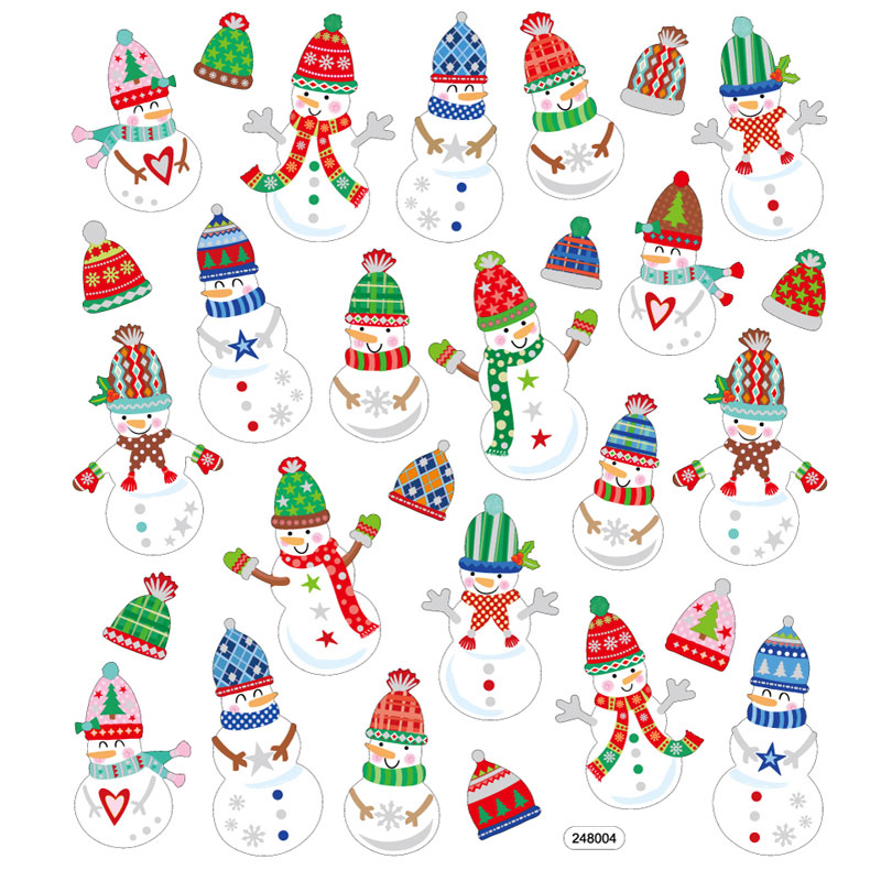 CHRISTMAS STICKERS SNOWMEN 2 10PCS