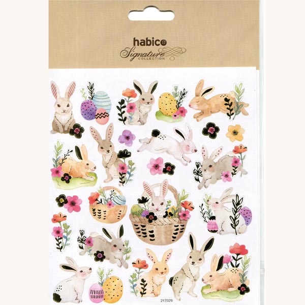 FOIL STICKERS EASTER RABBITS 10PCS