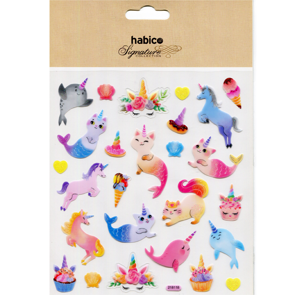 FOIL STICKERS UNICORNS 10PCS 218118