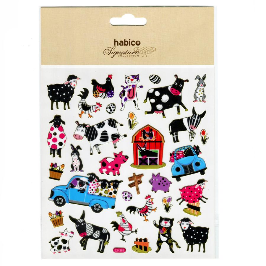 FOIL STICKERS FUNKY FARMYARD 10PCS 224289