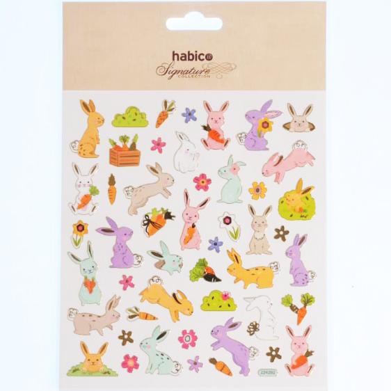 FOIL STICKERS BUNNIES 10PCS