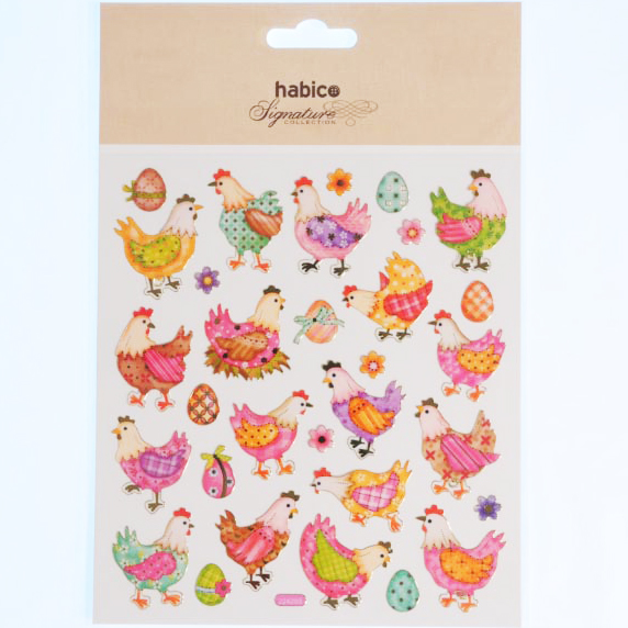 FOIL STICKERS CHICKENS 10PCS