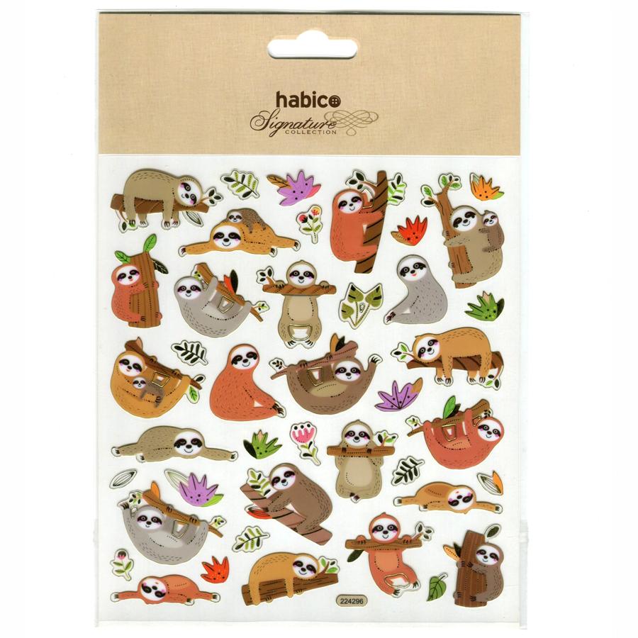 FOIL STICKERS SLOTH 1 10PCS 224296