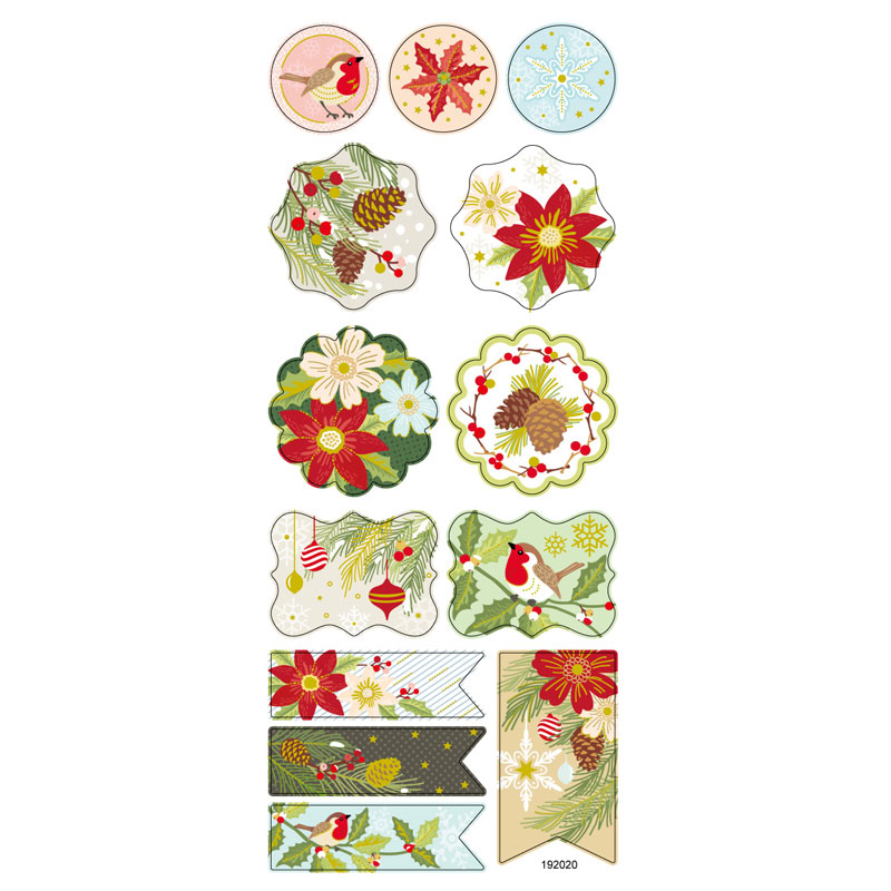 ASSTD SHAPED CHRISTMAS STICKERS 10PCS 192020