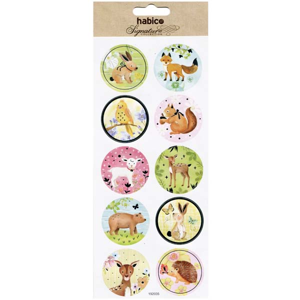 FOIL STICKERS ANIMALS 10PCS 192035