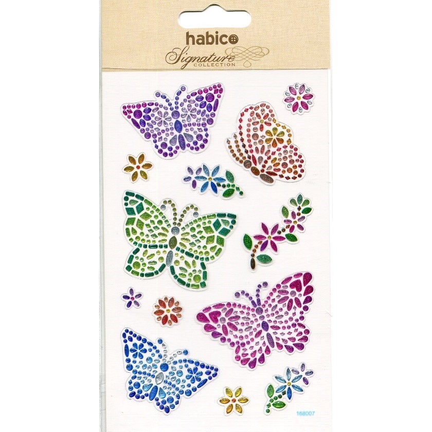 CRYSTAL STICKERS BUTTERFLIES 10PCS