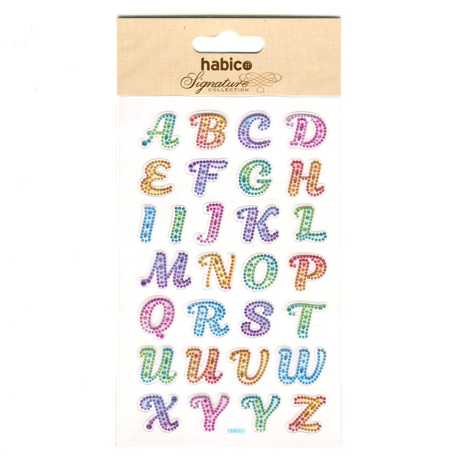 CRYSTAL STICKERS ALPHABET 10PCS 169002