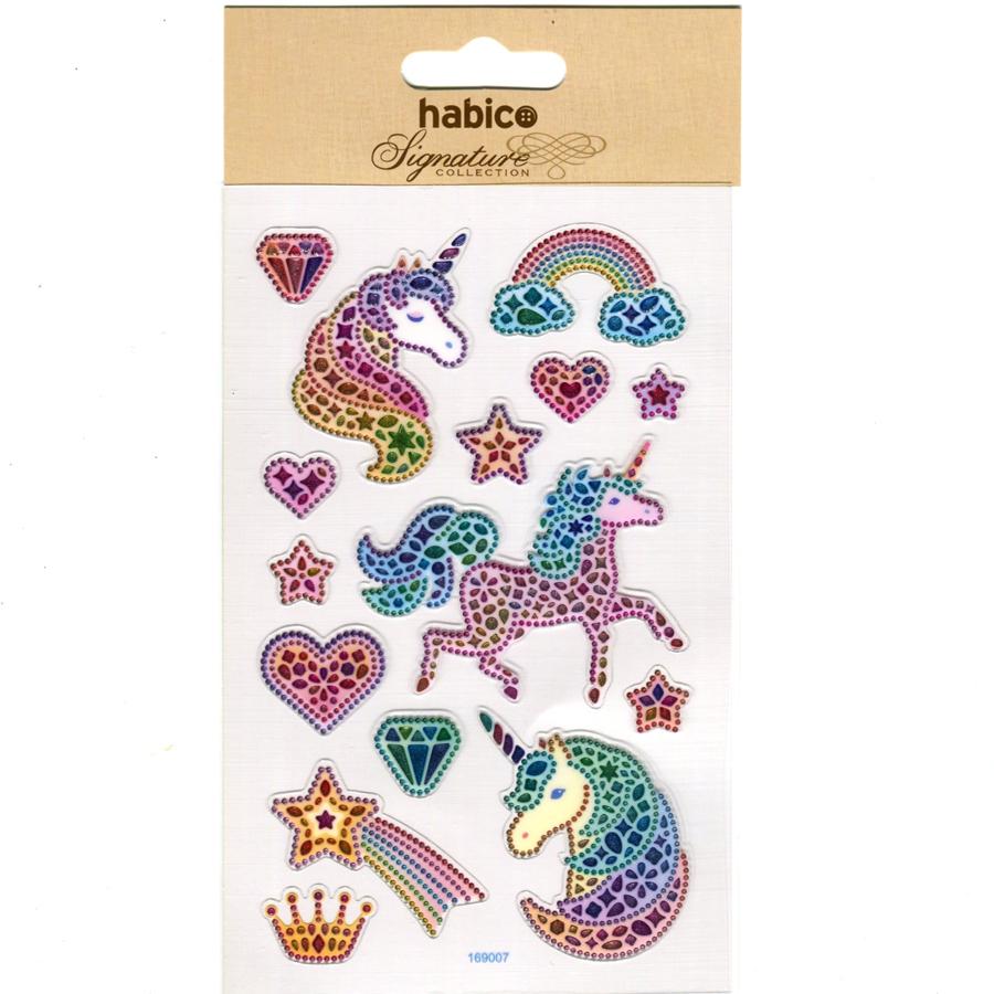 CRYSTAL STICKERS UNICORN 10PCS