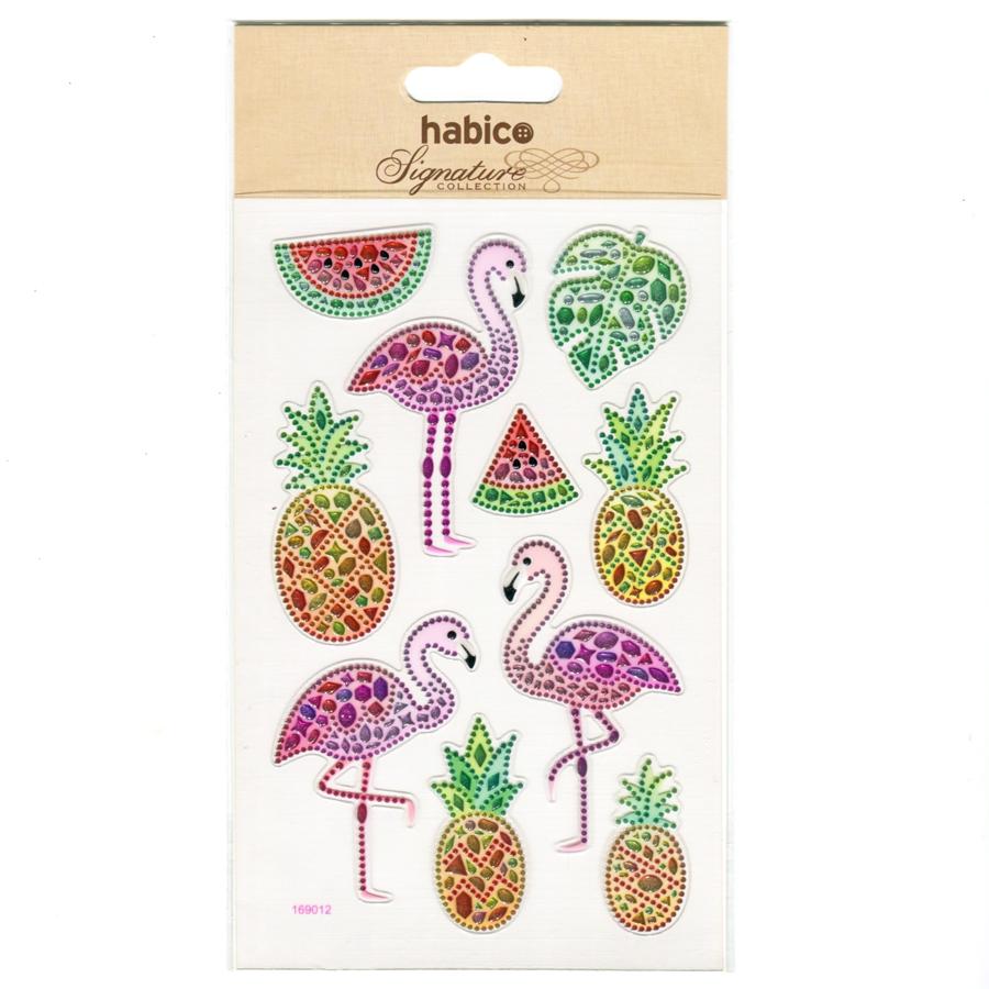 CRYSTAL STICKERS FLAMINGOS 10PCS 169012