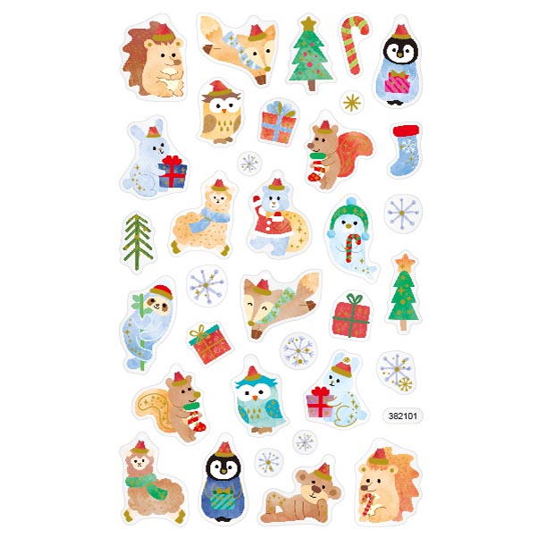 ASSTD PASTEL CHRISTMAS GLOBE STICKERS 10 S 382101