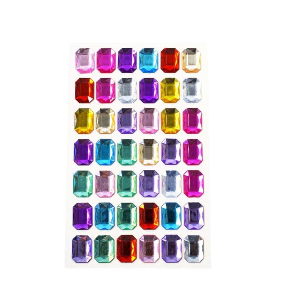 SQUARE LARGE GEMS ASST COLS 60PCS PK10 Square