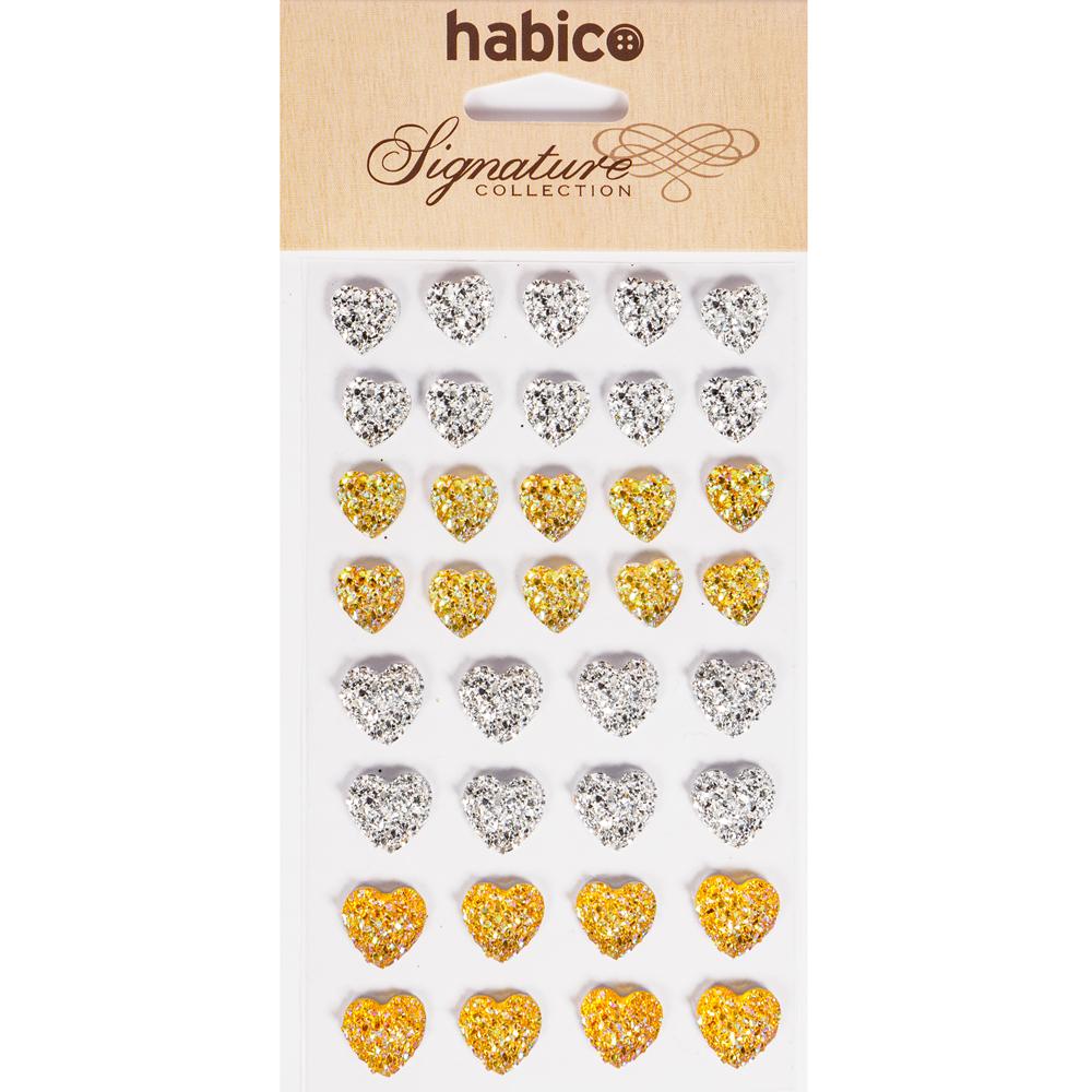 GEM HEART STICKER SHEET 36PCS