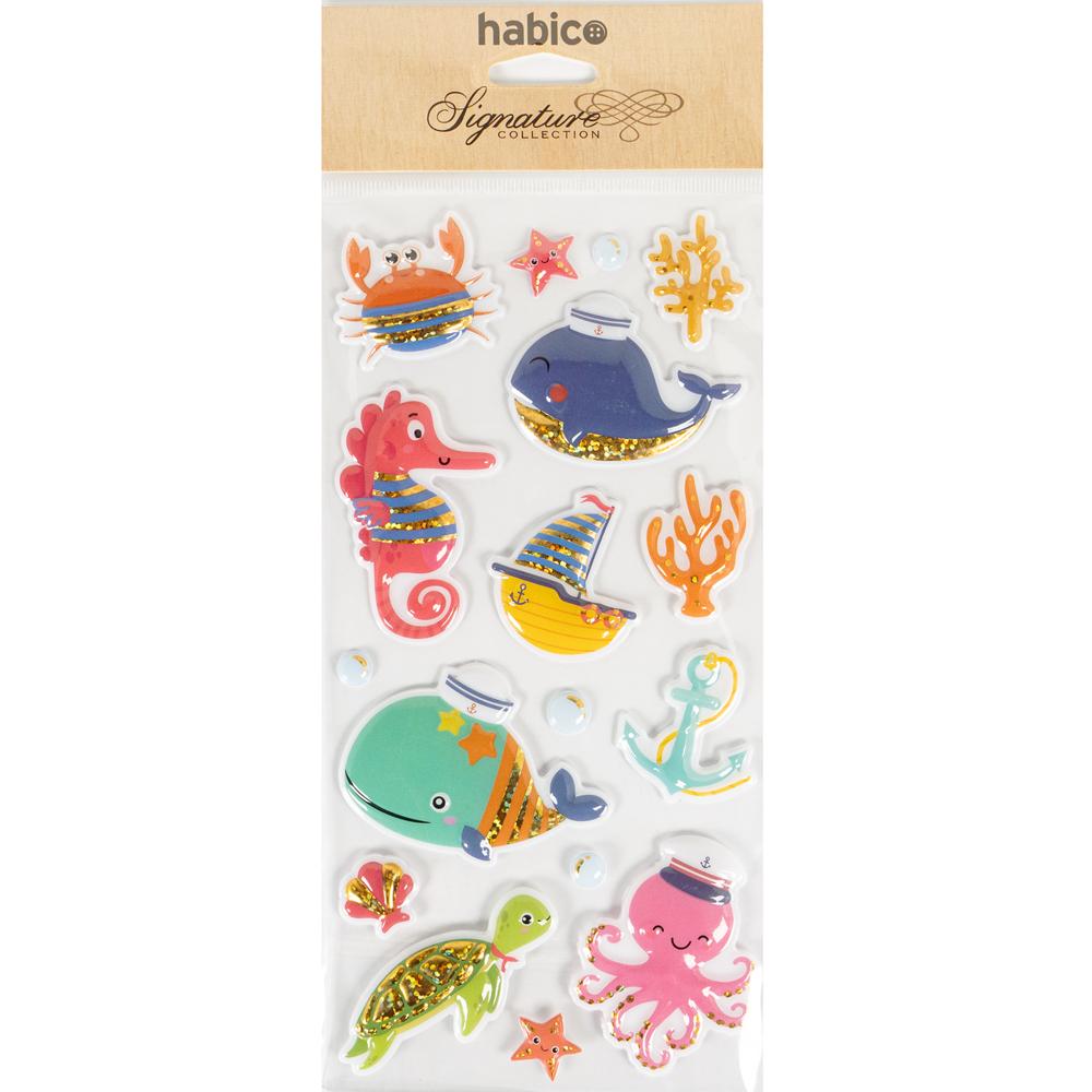 PUFFY STICKERS SEA CREATURES 10PCS