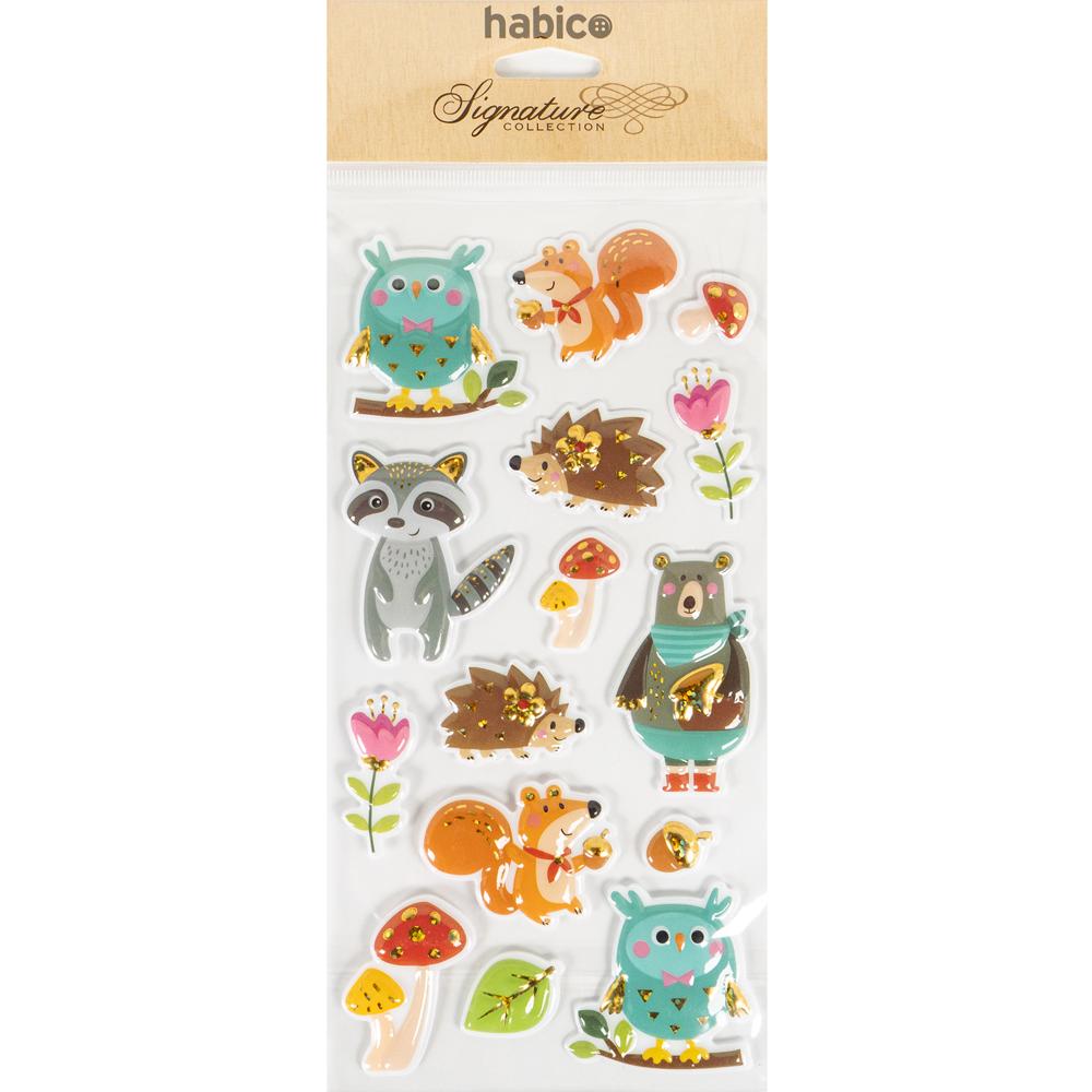 PUFFY STICKERS WOODLAND ANIMALS 10PCS