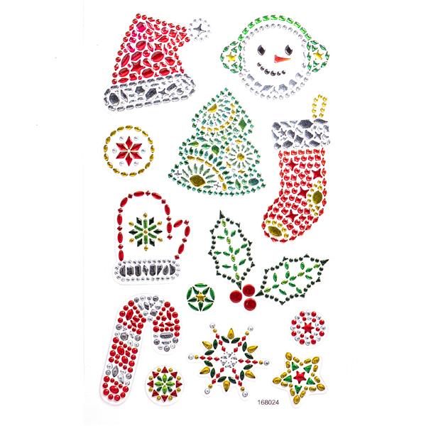 GEM STICKERS ASSTD CHRISTMAS 168024