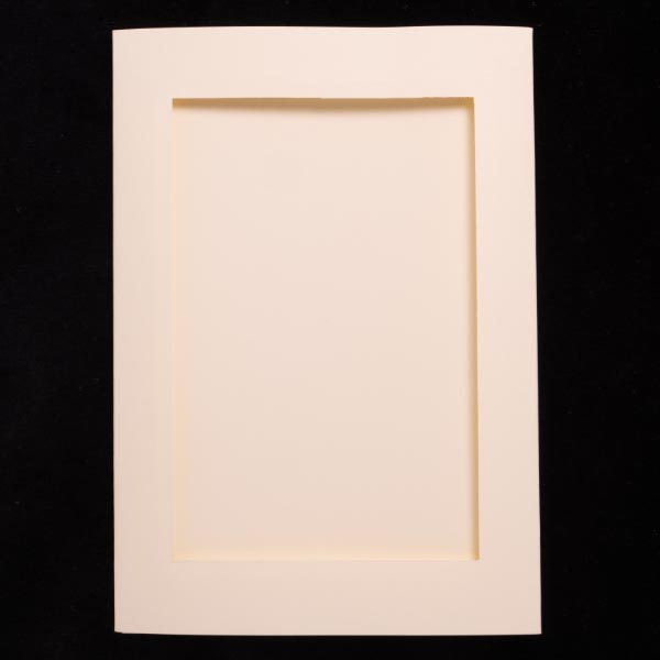 A6 CARDS CREASED RECTANGLE APERTURE & ENVE IVORY