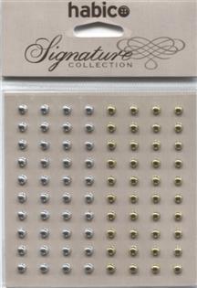 4MM HABICO SELF ADHESIVE PEARLS METALLIC