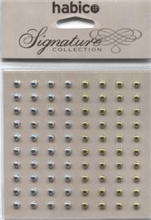 4MM HABICO SELF ADHESIVE PEARLS METALLIC