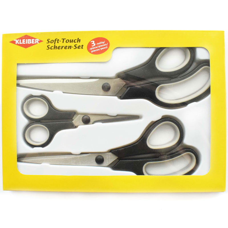 SOFT TOUCH SCISSORS BOX OF 3 ASSTD SIZES SC92094/BLACK