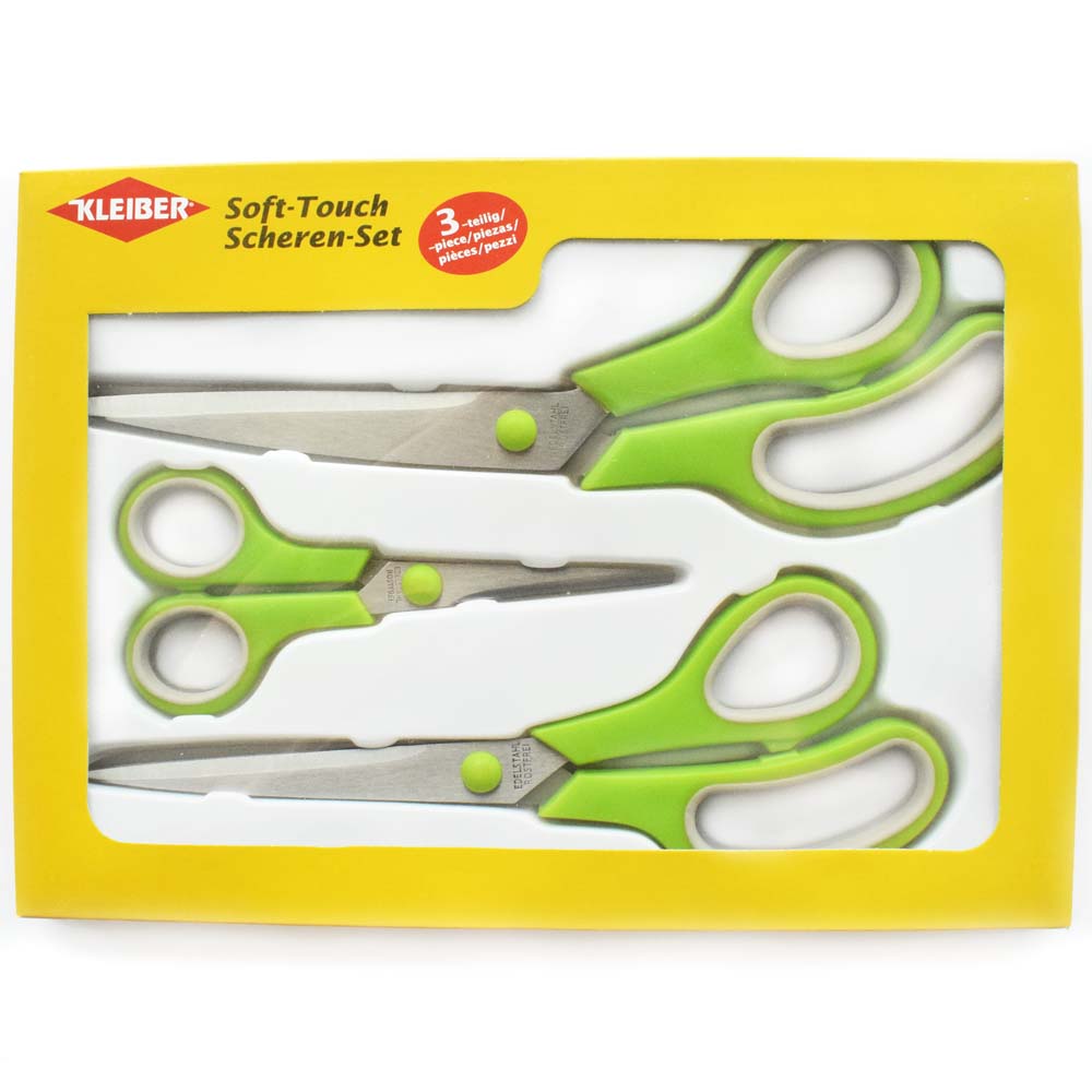 SOFT TOUCH SCISSORS BOX OF 3 ASSTD SIZES SC92094/LIME